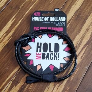 House of Holland Black PVC Knot Headband
